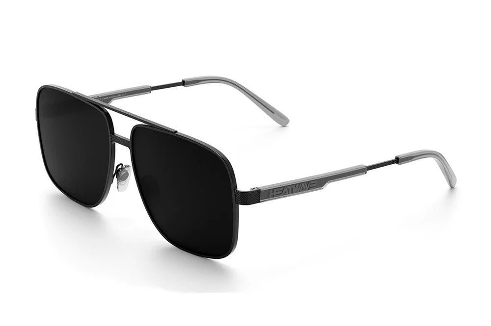 Heatwave Nimitz Sunglasses Satin Black: Ultra Black Lens
