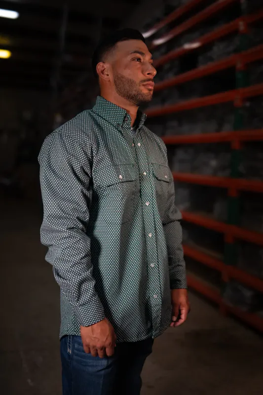 STATIC FR Pearl Snap Work shirt Gunner Green