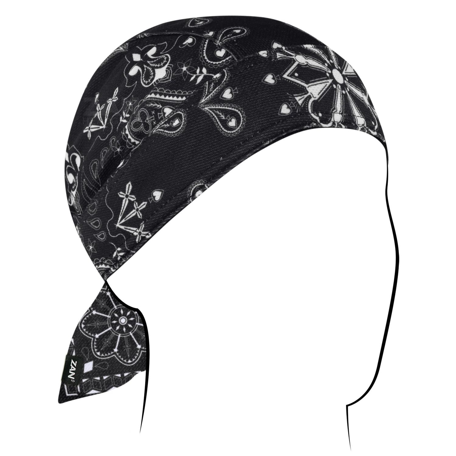 Zan Flydanna Polyester Micromesh Black Paisley ZM001