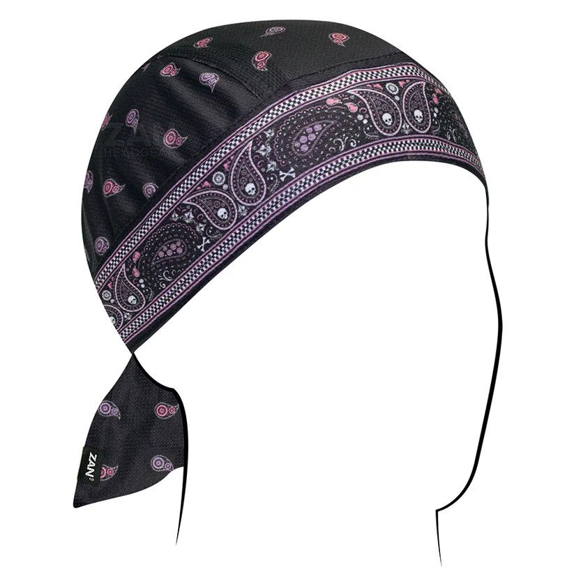 Zan Flydanna Polyester Micromesh Pink & Purple Paisley Classic Bandana ZM019