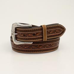 Ariat Mens Belt 1 1/2 Buck stitching A1037908 Floral Tooled Tan Ariat Mens Belt 1 1/2 Buck stitching A1037908 Floral Tooled Tan
