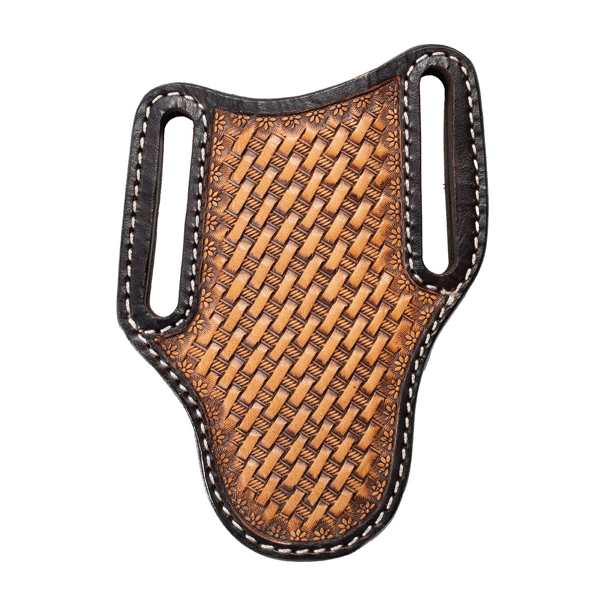 3D Knife Sheath Large Pancake Style Basket Weave Brown D8403802 3D Knife Sheath Large Pancake Style Basket Weave Brown D8403802