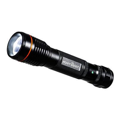 Portwest USB Rechargeable Flashlight Black PA75