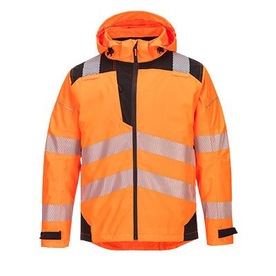 Portwest NON-FR PW3 Extreme Rain Jacket, Orange/Black- PW360