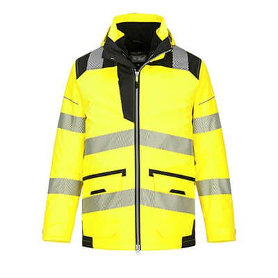 Portwest NON-FR PW3 Hi-Viz 5 in 1 Jackets, Yellow/Black- PW367 Portwest NON-FR PW3 Hi-Viz 5 in 1 Jackets, Yellow/Black- PW367