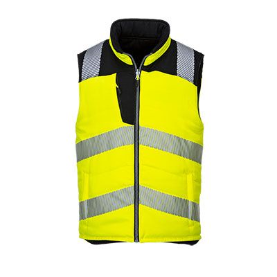 Portwest NON-FR PW3 Hi-Vis Bodywarmer Vest, Yellow/Black- PW374