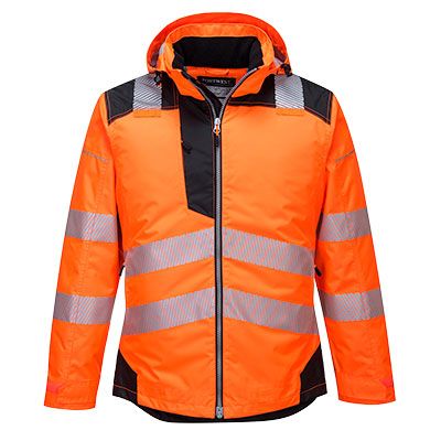 Portwest NON-FR PW3 Hi-Vis Winter Jacket, Orange/Black- T400