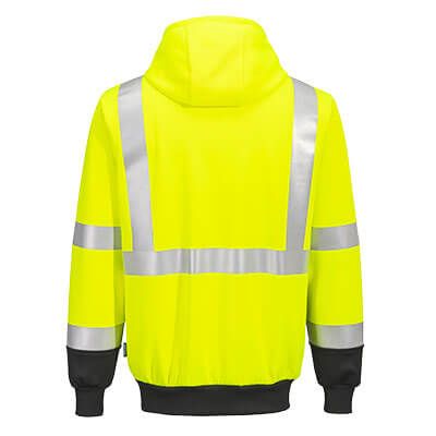 Portwest NON-FR Hi-Vis 2-Tone Zipped Hoodie, Yellow/Black- UB315