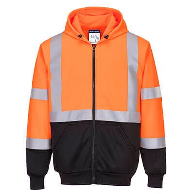 Portwest NON-FR Hi-Vis 2-Tone Zipped Hoodie, Orange/Black- UB315 Portwest NON-FR Hi-Vis 2-Tone Zipped Hoodie, Orange/Black- UB315