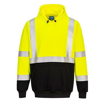 Portwest NON-FR 2-Tone Hooded Sweatshirt, Yellow/Black- UB324 Portwest NON-FR 2-Tone Hooded Sweatshirt, Yellow/Black- UB324