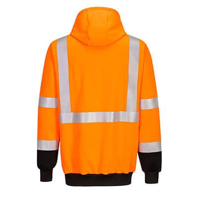 Portwest NON-FR 2-Tone Hooded Sweatshirt Orange/Black UB324