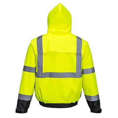 Portwest NON-FR Hi-Vis Premium Bomber Jacket, Yellow/Black- US364