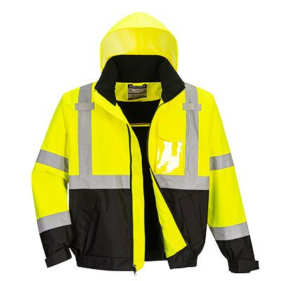 Portwest NON-FR Hi-Vis Premium Bomber Jacket, Yellow/Black- US364 Portwest NON-FR Hi-Vis Premium Bomber Jacket, Yellow/Black- US364