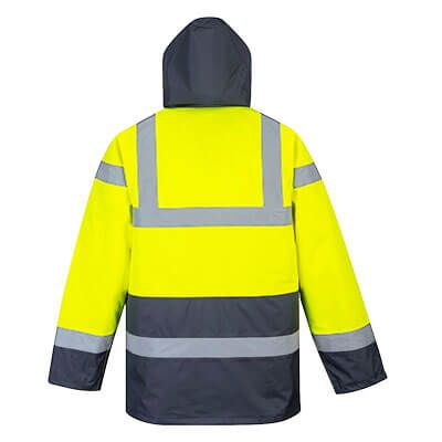 Portwest NON-FR Hi-Vis Contrast Traffic Jacket, Yellow/Navy- US466