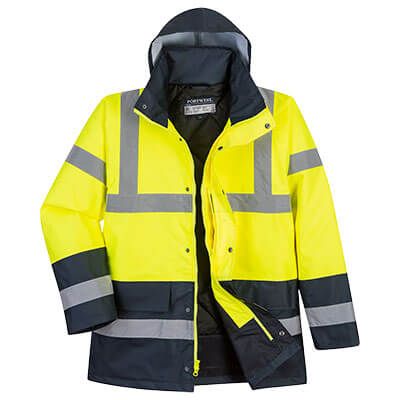 Portwest NON-FR Hi-Vis Contrast Traffic Jacket, Yellow/Navy- US466 Portwest NON-FR Hi-Vis Contrast Traffic Jacket, Yellow/Navy- US466