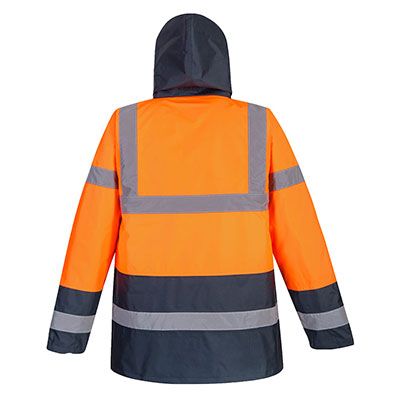 Portwest NON-FR Hi-Vis Contrast Traffic Jacket, Orange/Navy- US467