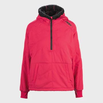 Women's Aurora Quilted Hoodie, Raspberry, M
