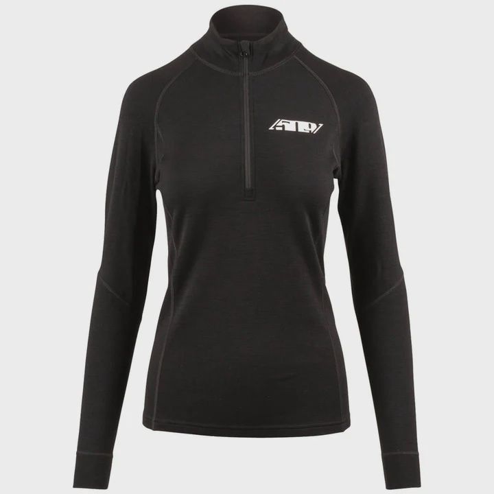 Women&#39;s FZN Merino Quarter Zip, Black