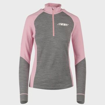Women's FZN Merino Quarter Zip, Dusty Rose Gray