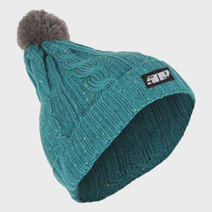 Fleck Pom Beanie, Color: Emerald Fleck
