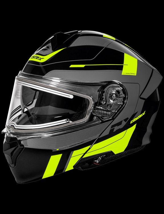 Castle CX935 Raid Electric Modular Helmet, Glos Hi-Vis/Charcoal