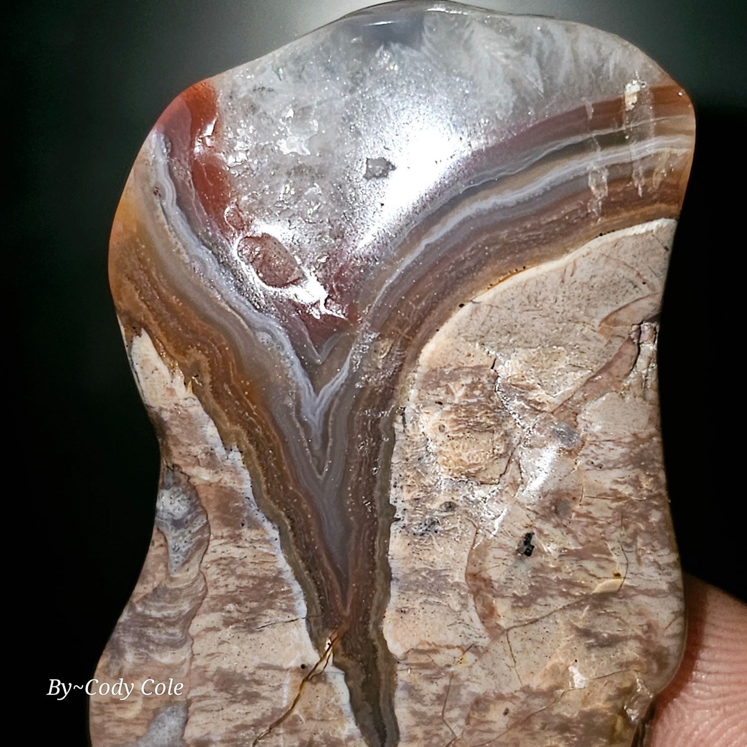 Graveyard Plume Agate Slab