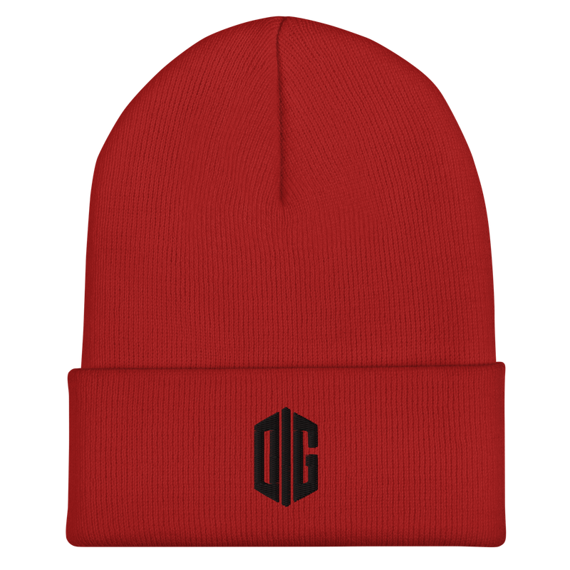 Darkblend Graphic | Iconic | Embroidered Cuffed Beanie (Red)