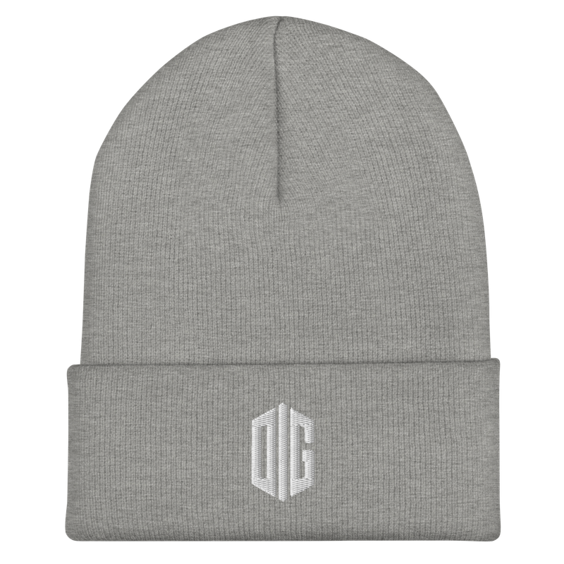 Darkblend Graphic Iconic Embroidered Cuffed Beanie (Light Gray)