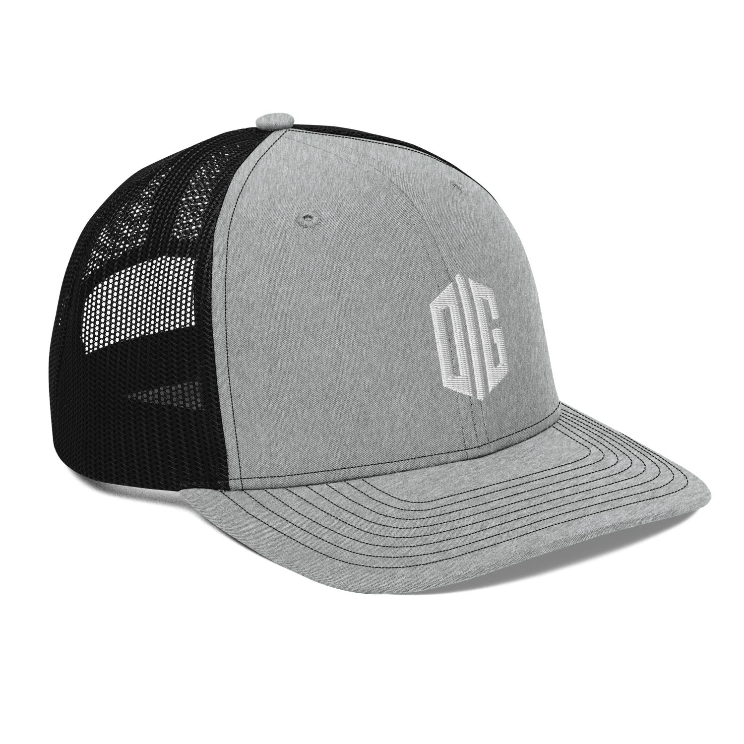 Darkblend Graphic Iconic Embroidered Two-Tone Trucker Cap (Light Gray)