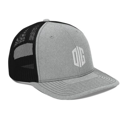 Darkblend Graphic Iconic Embroidered Two-Tone Trucker Cap (Light Gray)