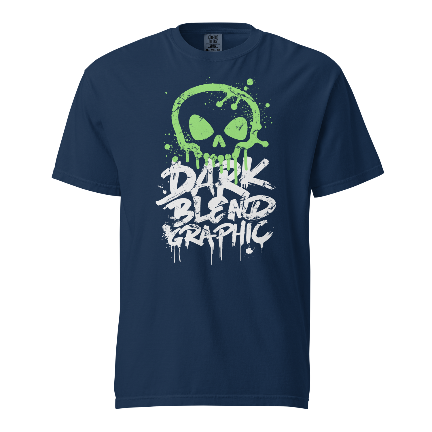 Darkblend Graphic Graffiti Skull Premium Heavyweight Graphic Tee (Vintage Navy)