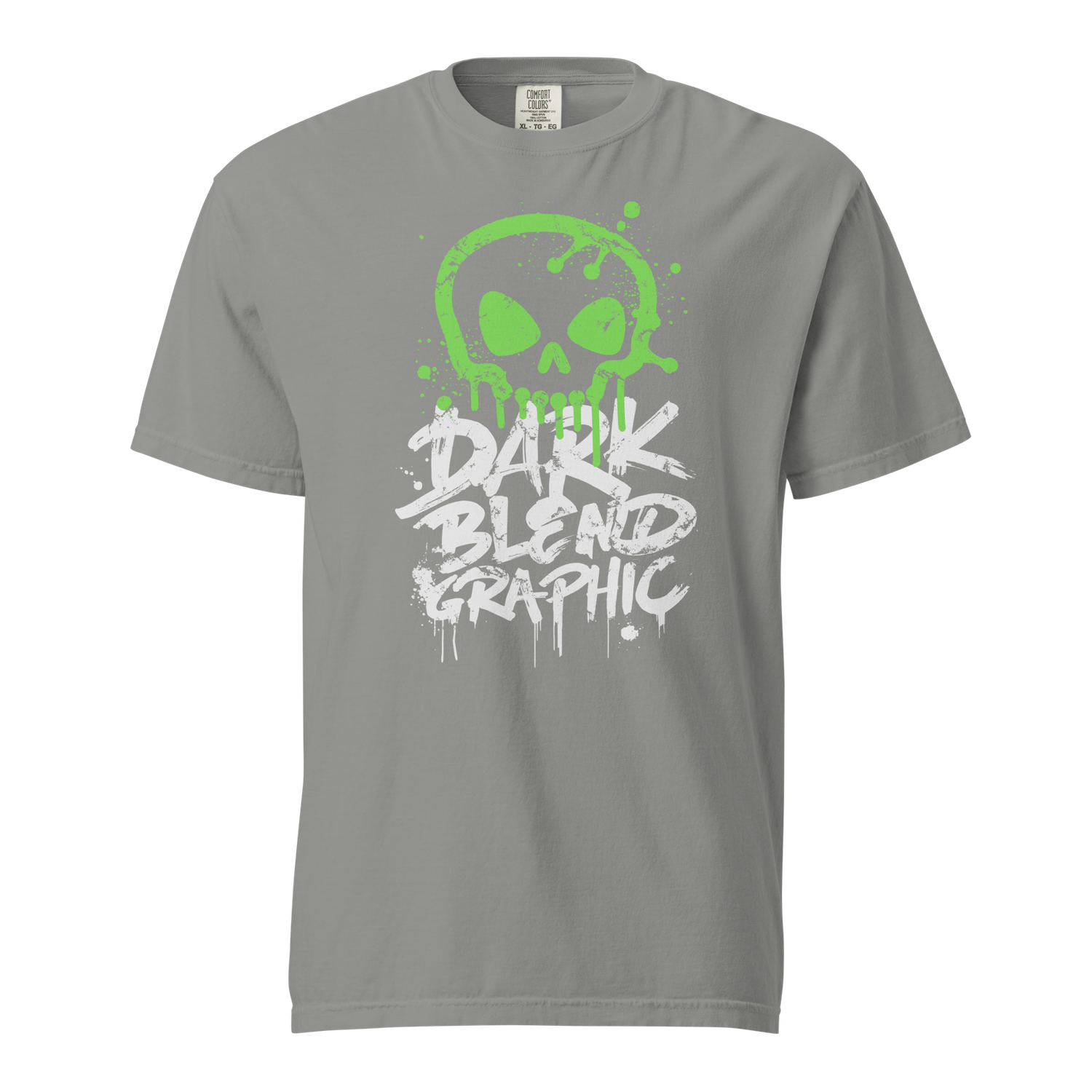 Darkblend Graphic Graffiti Skull Premium Heavyweight Graphic Tee (Vintage Gray)