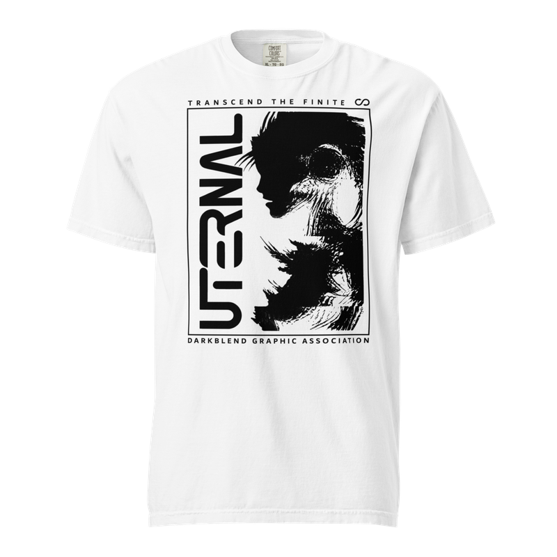 UTERNAL &quot;Transcend the Finite&quot; Premium Grunge Style Graphic Tee (Vintage White)