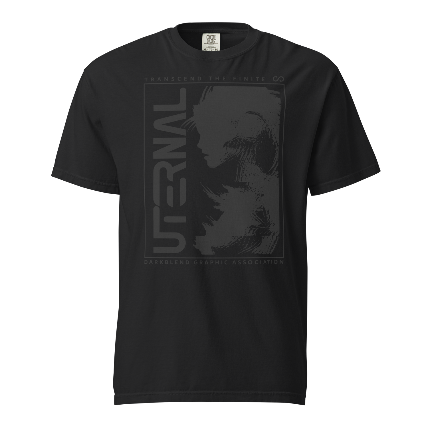 UTERNAL &quot;Transcend the Finite&quot; Premium Grunge Style Graphic Tee (Vintage Blackout)