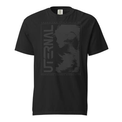 UTERNAL &quot;Transcend the Finite&quot; Premium Grunge Style Graphic Tee (Vintage Blackout)