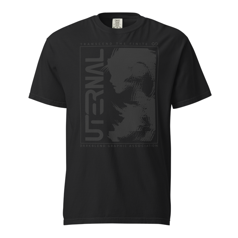 UTERNAL &quot;Transcend the Finite&quot; Premium Grunge Style Graphic Tee (Vintage Blackout)