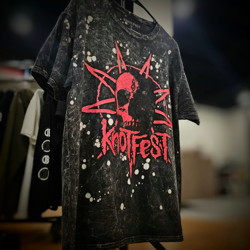 Pre-Owned Official KNOTFEST Road Show 2022 Tour Stone Washed Grunge Graphic T-Shirt (Like New)