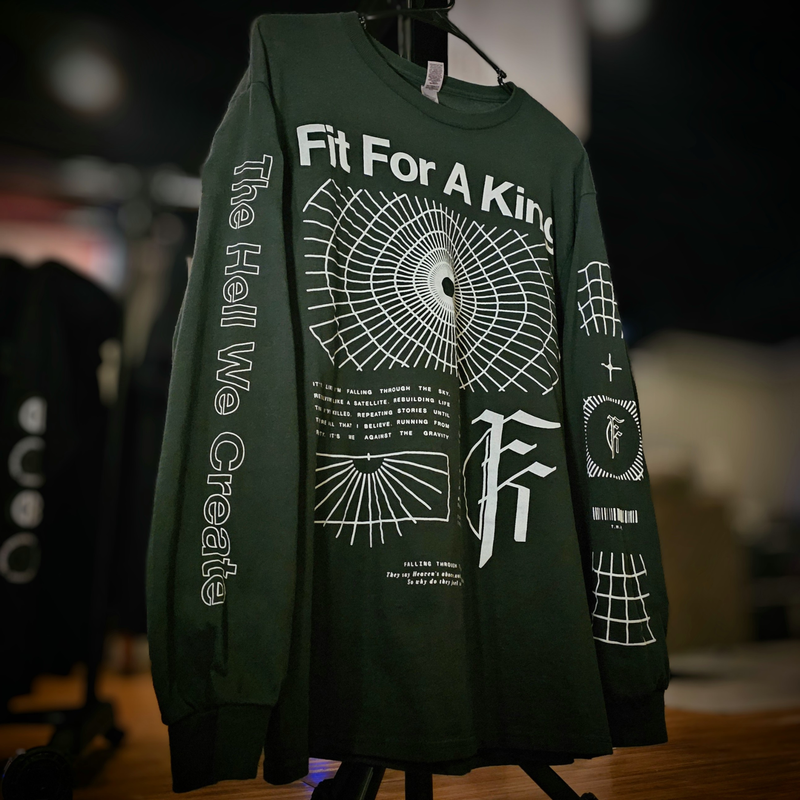 Pre-Owned Official Fit For A King (FFK ) The Hell We Create Long Sleeve Graphic T-Shirt (Like New)