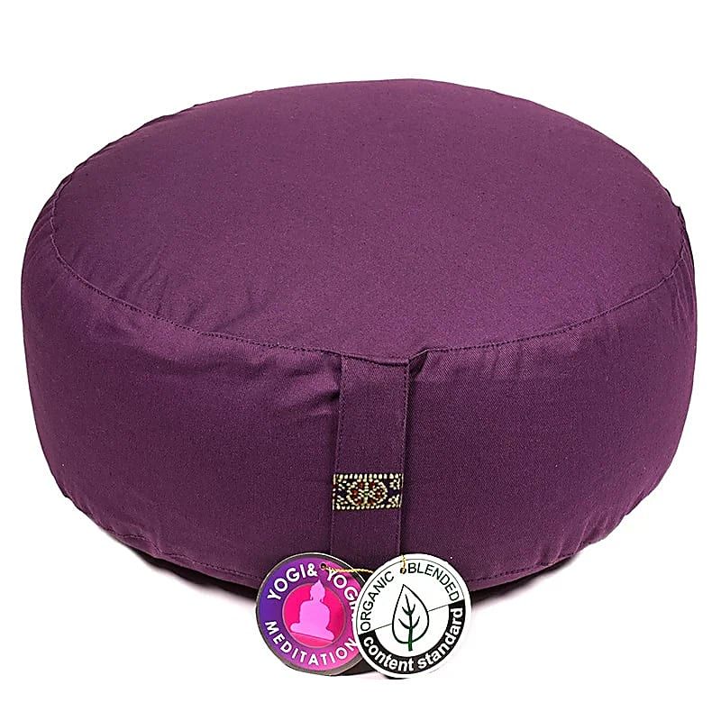 Zafu coussin de méditation coton Bio Aubergine