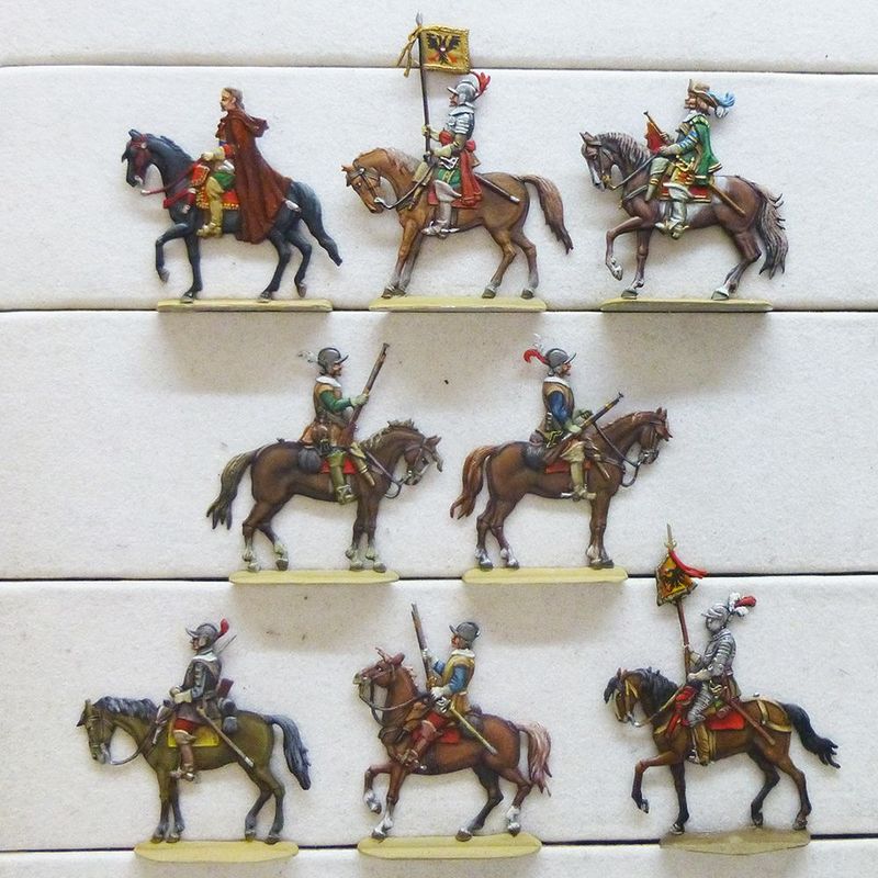 8 Zinnfiguren Kavallerie 30jähriger Krieg Luxusbemalung 8 Zinnfiguren Kavallerie 30jähriger Krieg Luxusbemalung