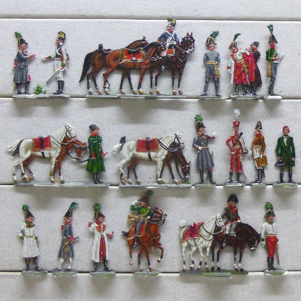 17 Zinnfiguren Österreich Generalstab Napoleon Luxusbemalung Schneider