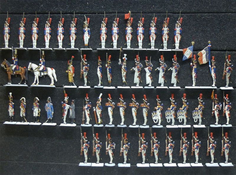 56 Zinnfiguren Frankreich Ordensverleihung durch Napoleon Luxusbemalung