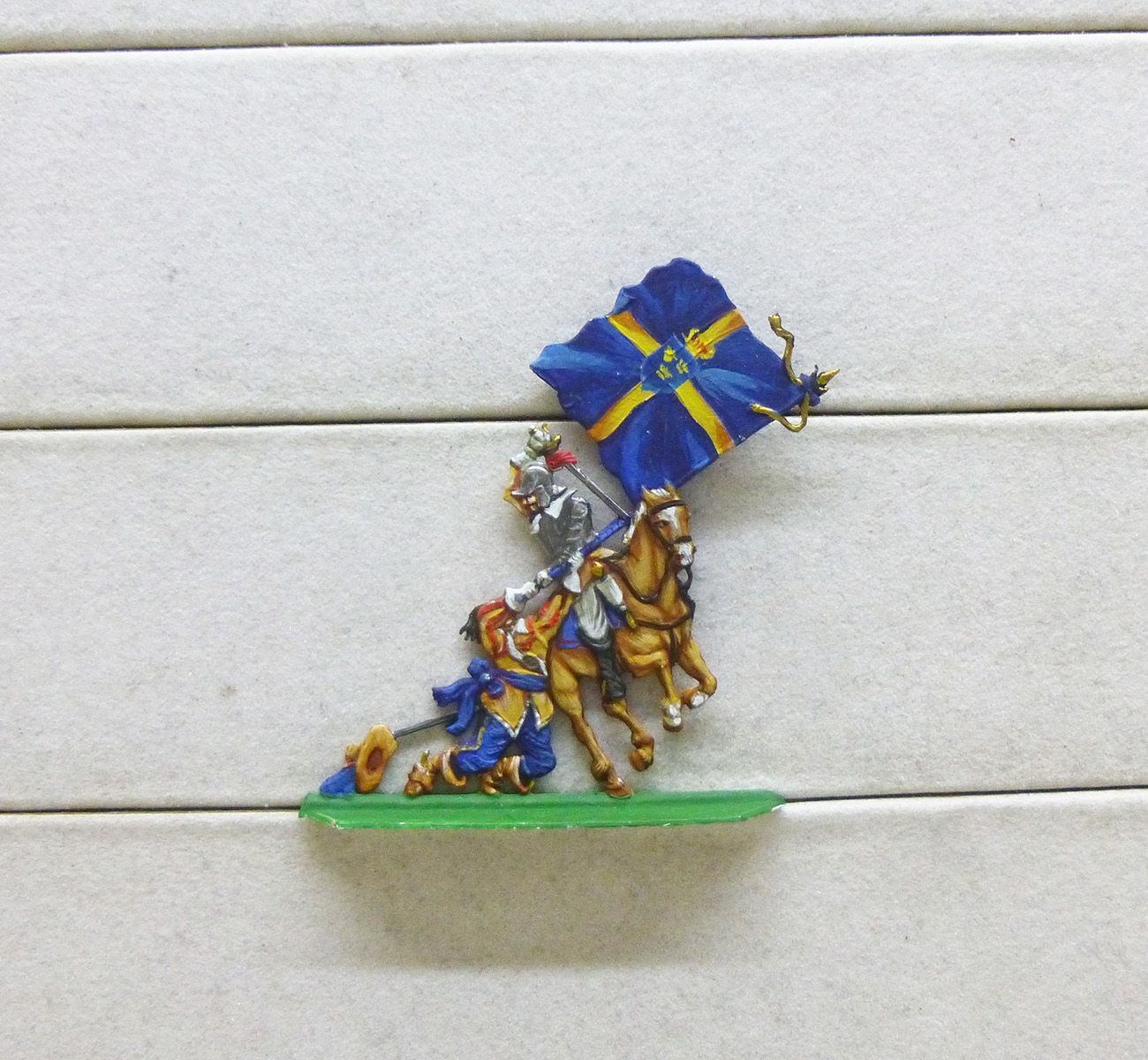1 Zinnfigur Schweden Kampf um die Fahne 30jähriger Krieg 30mm Luxusbemalung