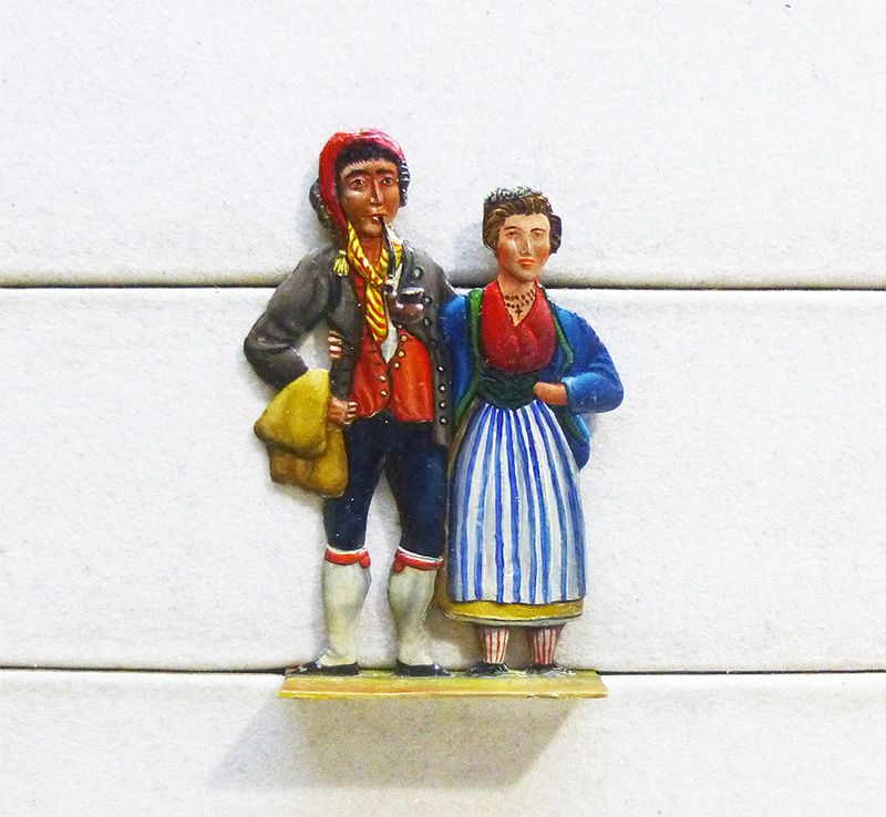 1 Zinnfigur Trachtengruppe Schweiz, Uri Belle Epoque 60mm bemalt Weiland