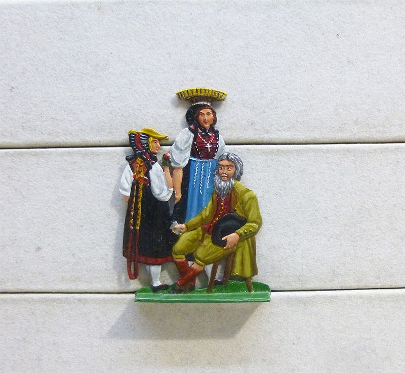 1 Zinnfigur Trachtengruppe Schweiz, Solothurn Belle Epoque 60mm bemalt Weiland