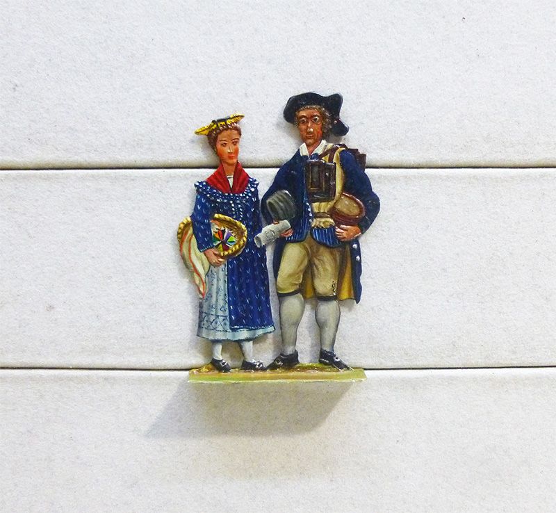 1 Zinnfigur Trachtengruppe Schweiz, Glarus Belle Epoque 60mm bemalt Weiland