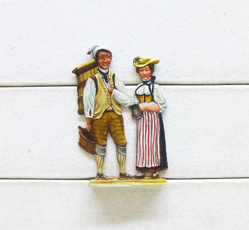 1 Zinnfigur Trachtengruppe Schweiz, Bern Belle Epoque 60mm bemalt Weiland