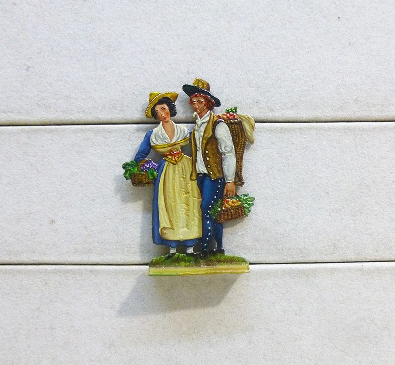 1 Zinnfigur Trachtengruppe Schweiz, Waadt Belle Epoque 60mm bemalt Weiland