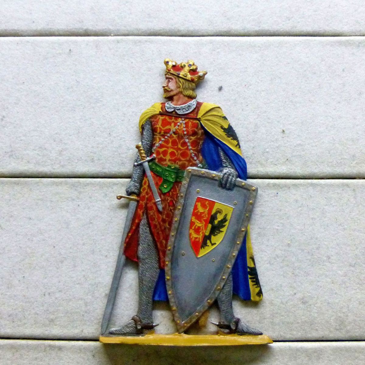 1 Zinnfigur Deutsche Herrscher Otto IV. 1198-1218 Mittelalter 80mm bemalt Weiland