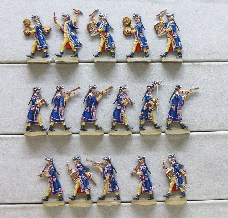 16 Zinnfiguren Preussen Musik der Artillerie 1750 Topbemalung 16 Zinnfiguren Preussen Musik der Artillerie 1750 Topbemalung